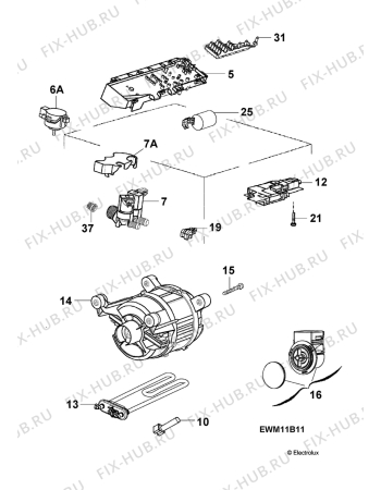 Взрыв-схема стиральной машины Zanussi ZWQ3120 - Схема узла Electrical equipment 268